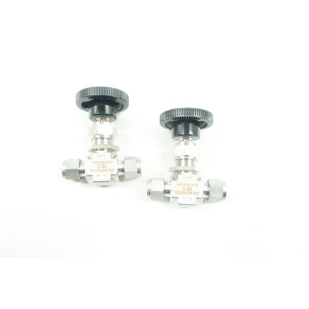 SWAGELOK Box of 2 Manual Tube Stainless 3/8In Needle Valve SS-1RS6